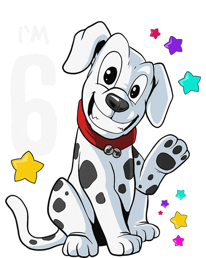 6th Birthday 6 Year Old Dalmatian V-Neck T-Shirt