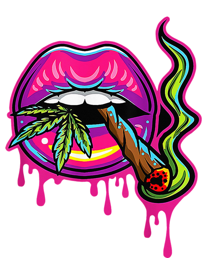 Teeth Marijuana Leaf 420 Lips Sexy Smoker Blunt Weed Kids Tie-Dye T-Shirt