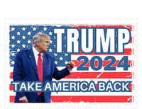 Trump 2024 USA Flag Take America Back Election Postage Stamp Striped Beanie with Solid Band