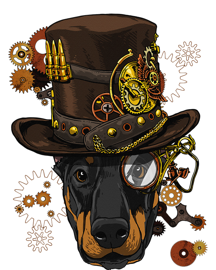 Steampunk Doberman Pinscher Medieval Victorian Ladies Long Sleeve Shirt