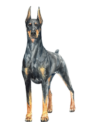 Watercolor Portrait Doberman Pinscher For Dog Owners T-Shirt