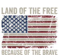 Land Of The Free Because Of The Brave Distress American Flag Great Gift T-Shirt