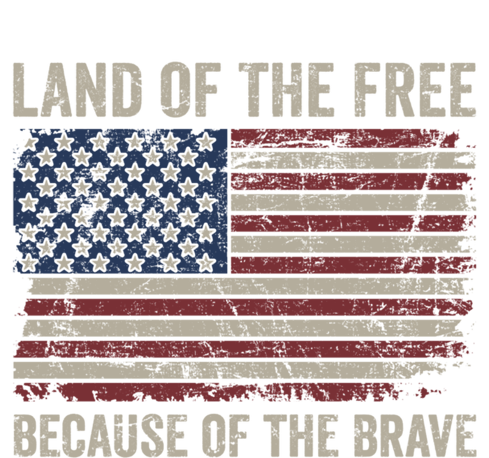 Land Of The Free Because Of The Brave Distress American Flag Great Gift T-Shirt