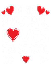 This Principal Loves Her School Valentines Day Class Hearts Gift Striped Beanie with Solid Band