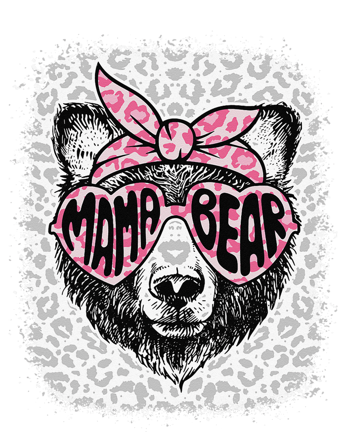 Bleached Mama Bear Leopard Headband Mothers Day Mom Mommy Striped Beanie with Solid Band