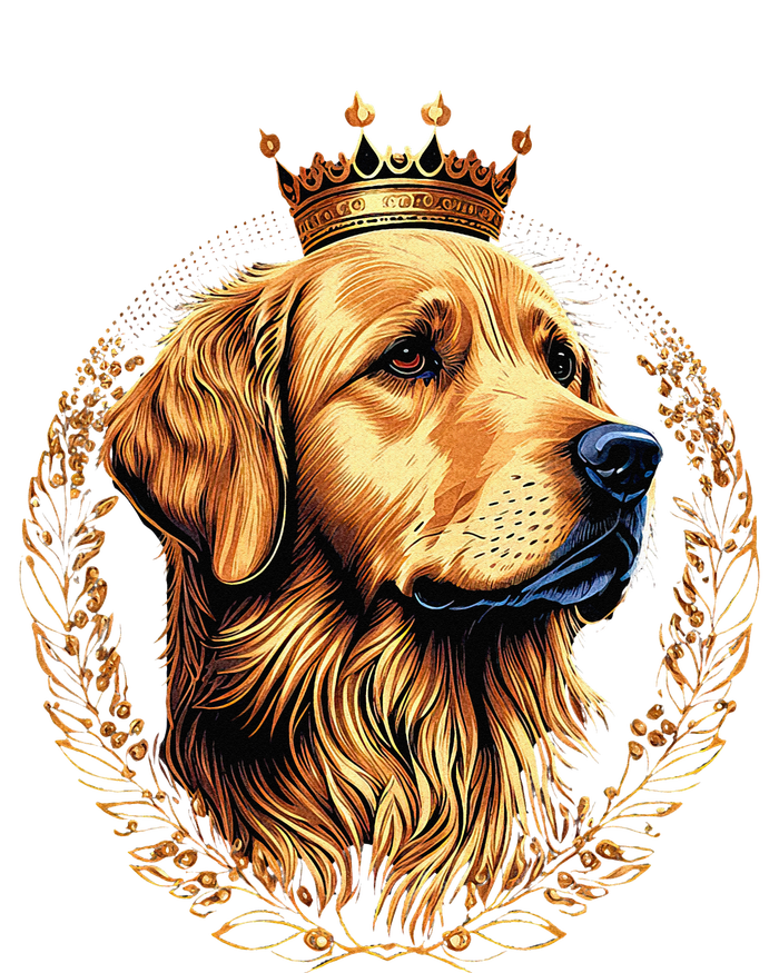 Funny Golden Retriever with a Golden Crown Kids Tie-Dye T-Shirt