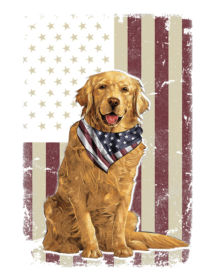 Golden Retriever American Flag Bandana 4th Of July Button