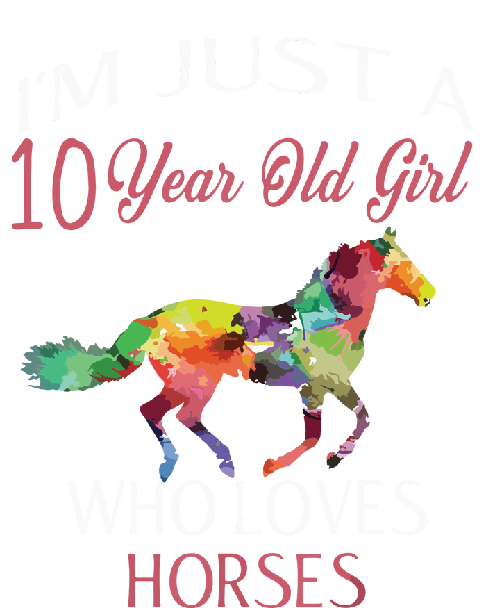 Im Just A 10 Year Old Who Loves Horses Birthday Long Sleeve Pajama Set