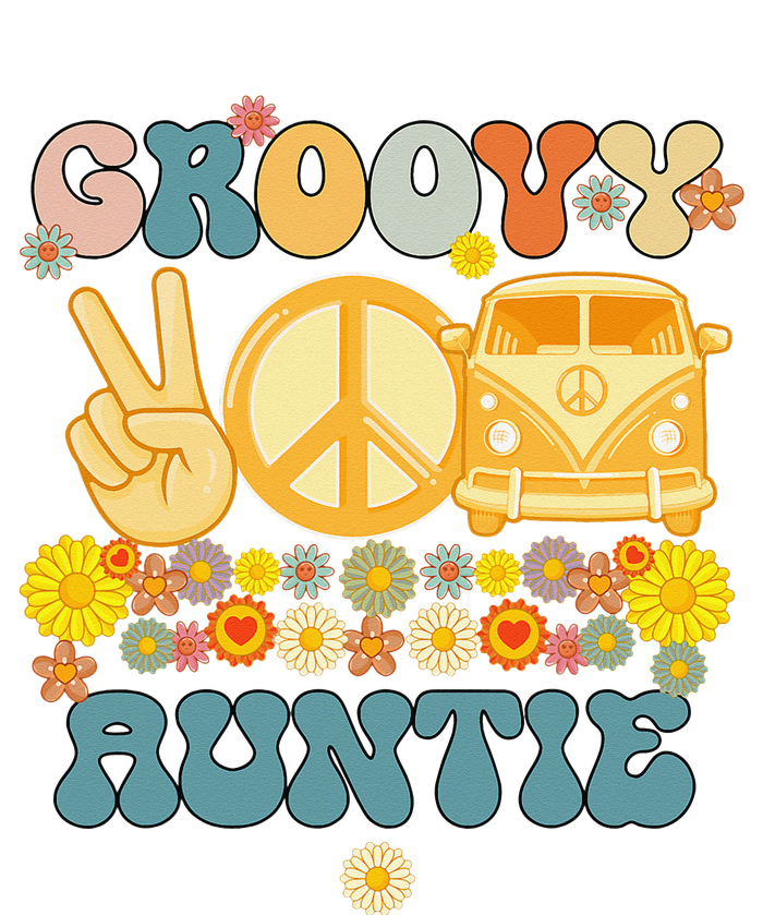 Groovy Auntie Retro Matching Family Baby Shower Mother's Day T-Shirt