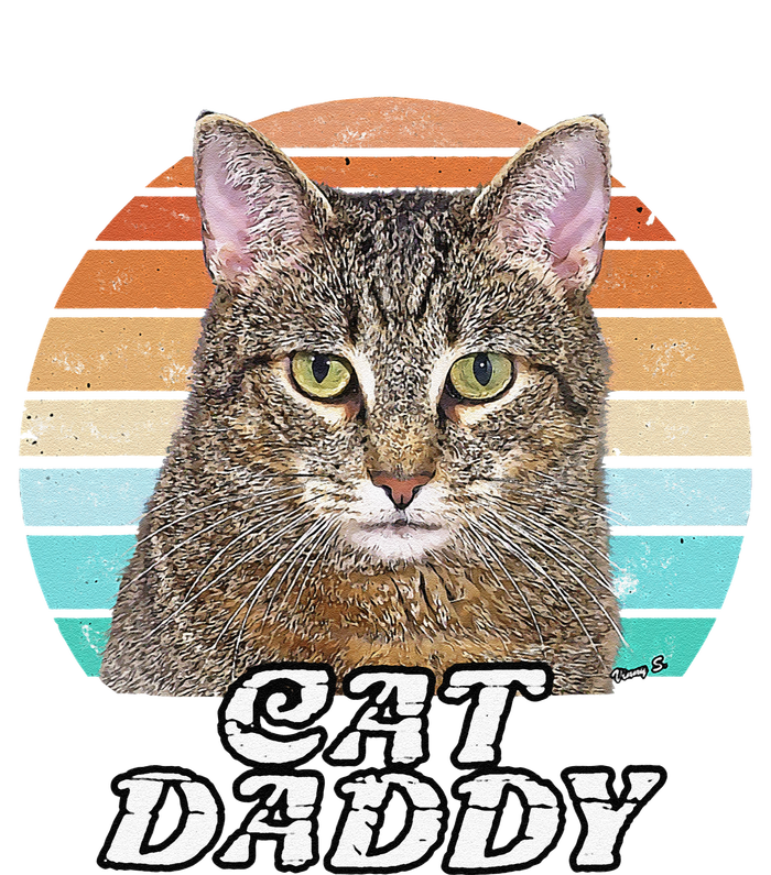 Cat Daddy Tabby Vintage Eighties Style Cat Retro Cute Dog T-Shirt