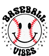 Retro Groovy Happy Face Baseball Vibes Baseball Face Kids T-Shirt