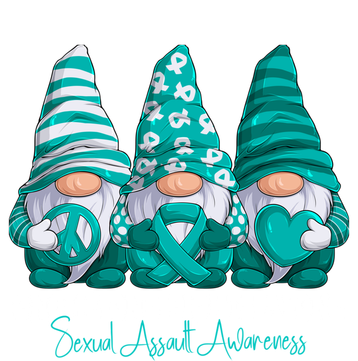 Sexual Assault Awareness Month Teal Ribbon Gnomies Support Long Sleeve Pajama Set