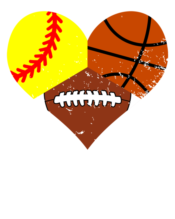 Ball Memaw Heart Funny Softball Basketball Football Memaw Gift Tall Hoodie