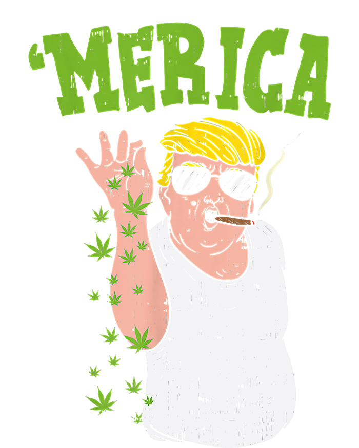 Merica Trump Bae Smoking Weed Cannabis Funny 420 Stoner Gift Zip Tote Bag