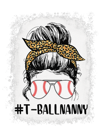 Bleached Tball Nanny Life Messy Bun Leopard Print Softball Yupoong Adult 5-Panel Trucker Hat