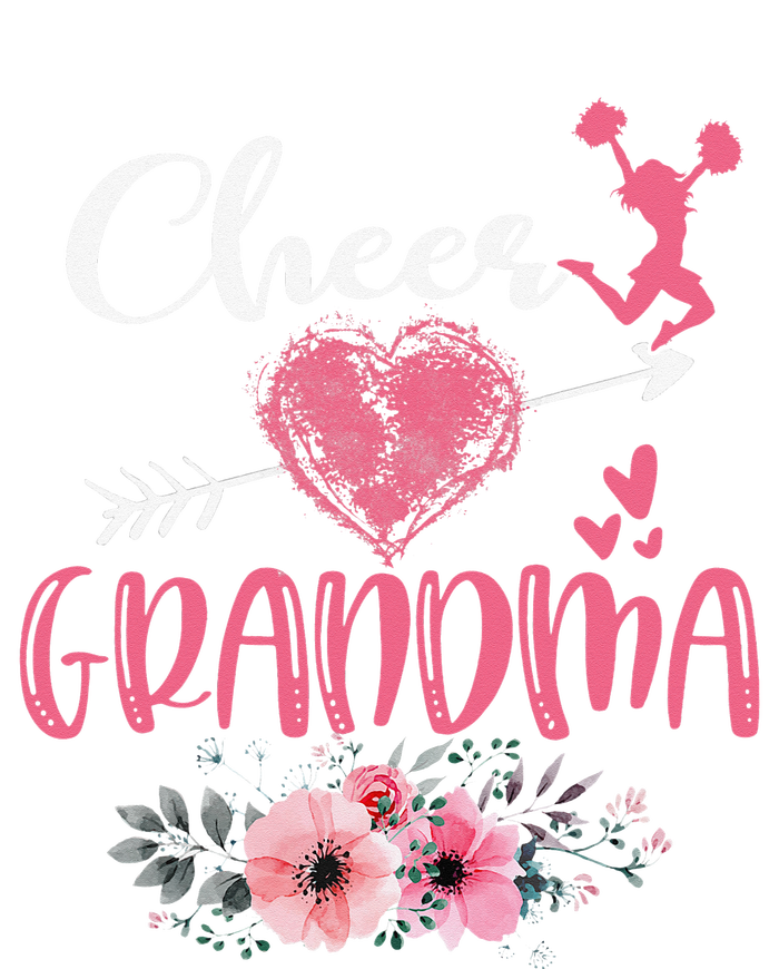 Cheer Grandma Floral Funny Cheerleader Heart Mother's Day T-Shirt