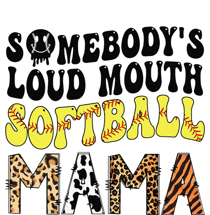 Somebody's Loudmouth Softball Mama Funny Mom Mother's Day Women's Knotted Racerback Tank