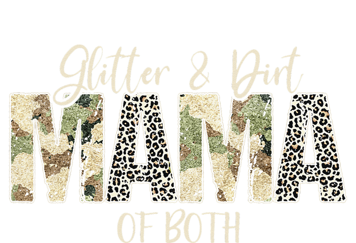 Glitter & Dirt Mom Mama Of Both Leopard & Camo Mother's Day Zip Tote Bag