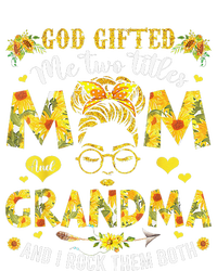 God Gifted Me Two Titles Mom And Grandma Flower Mother's Day Bella+Canvas Jersey Crop Tee