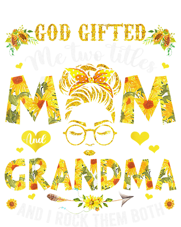 God Gifted Me Two Titles Mom And Grandma Flower Mother's Day Bella+Canvas Jersey Crop Tee