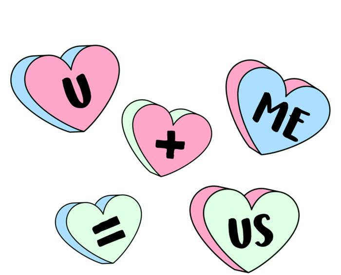 U + Me = Us Valentines Day Candy Gift Sweatshirt Cinch Pack Bag