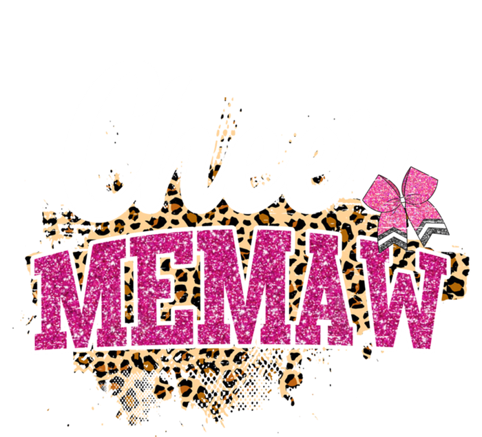 Cheer Memaw Biggest Fan Leopard Print And Pom Pom Gift Sustainable Knit Beanie