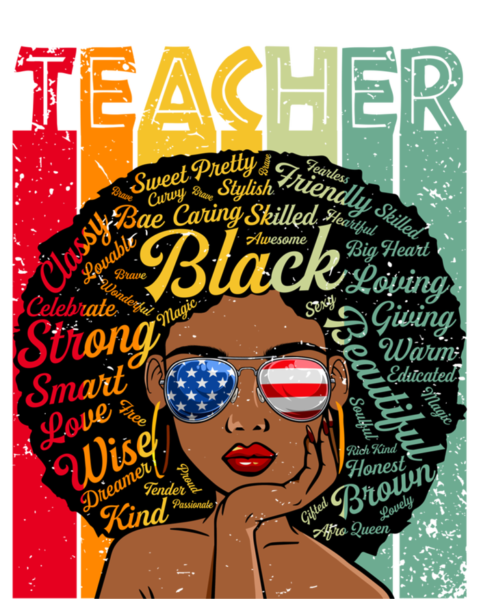 Black Teacher Afro Juneteenth Black History Month Gift T-Shirt