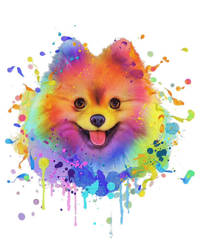 Colorful Splash Art Pomeranian Portrait Pom Puppy Owner T-Shirt