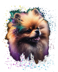 Colorful Splash Art Pomeranian Portrait Puppy Pom Owner Zip Tote Bag