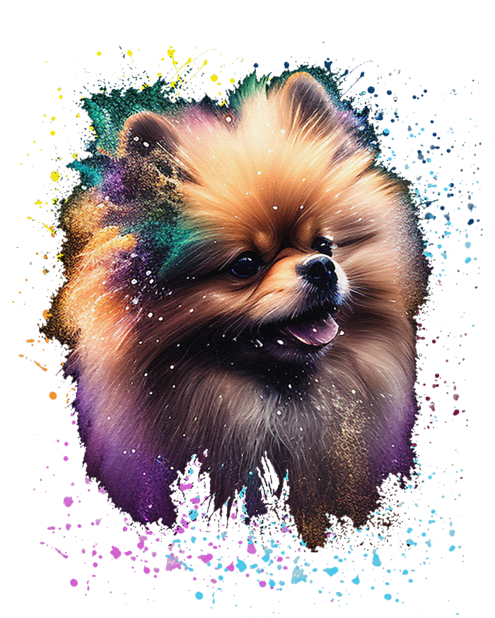 Colorful Splash Art Pomeranian Portrait Puppy Pom Owner Zip Tote Bag