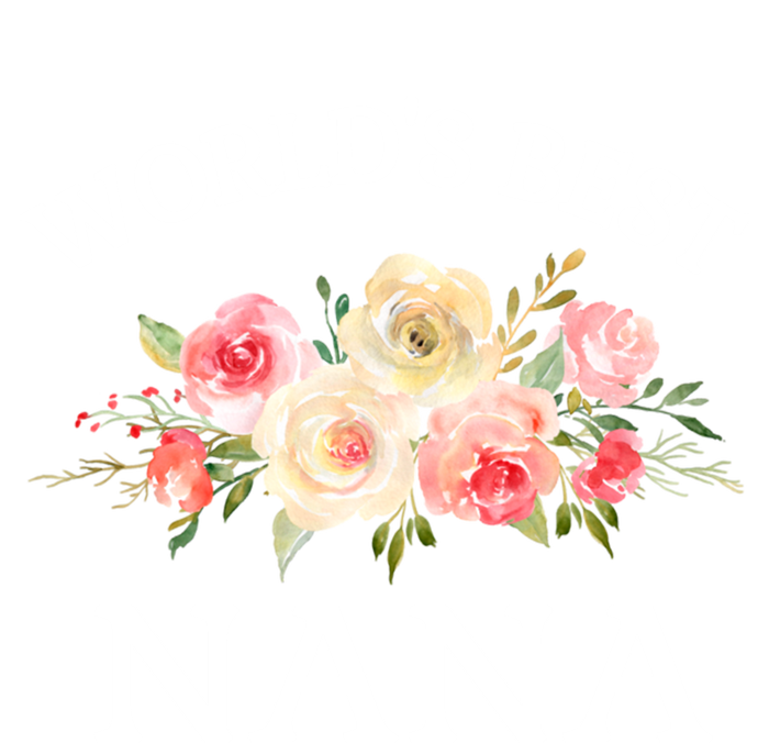 World's Best Nana Pink Watercolor Flower Bouquet Gift Sweatshirt Cinch Pack Bag