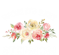 World's Best Stepmom Pink Watercolor Flower Bouquet Gift Sustainable Knit Beanie