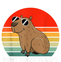 Funny Capybara Don't Be Worry Be Capy Funny Capybara Costume Womens Funnel Neck Pullover Hood