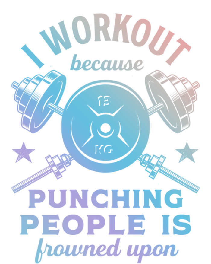 Workout Because Punching People Is Frowned Upon Funny Gym Meaningful Gift Women's Flannel Pajama Set