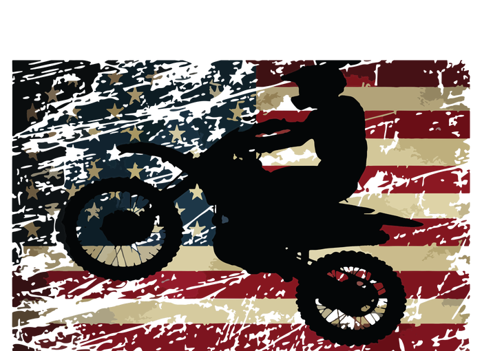 Dirt Bike USA Flag Motocross American Flag Garment-Dyed Sweatshirt