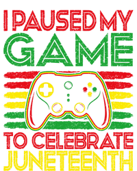 Retro Gaming Gamer I Paused My Game To Celebrate Juneteenth Funny Gift Stripe Pom Pom Beanie