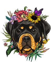 Floral Rottweiler Dog Spring Nature Rottweiler Lovers Womens California Wash Sweatshirt