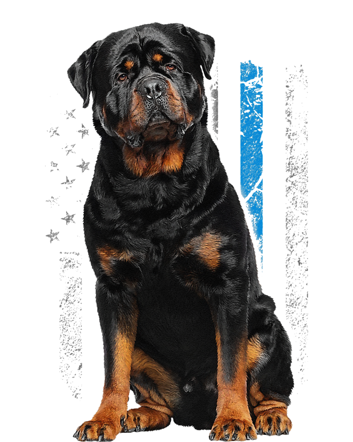 Thin Blue Line American Flag Rottweiler Police Dog Tie-Dye T-Shirt