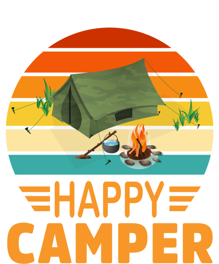 Happy Camper Camp Camper Camping Campfire Graphic Gift Sustainable Knit Beanie