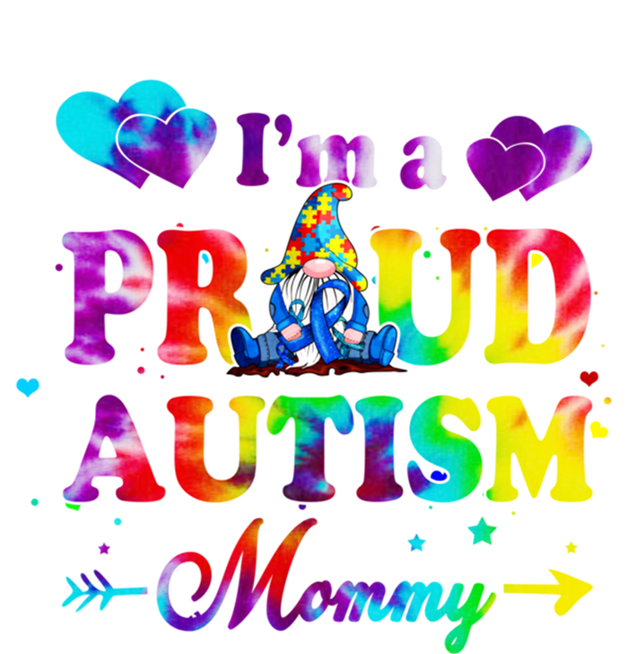 I'm A Proud Autism Mommy Tie Dye Gnome Gift Stripe Pom Pom Beanie