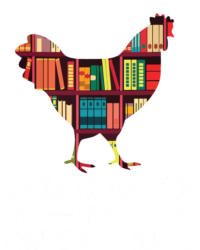 Easily Distracted By Chickens And Books Chicken Book Lover Tie-Dye Long Sleeve Shirt