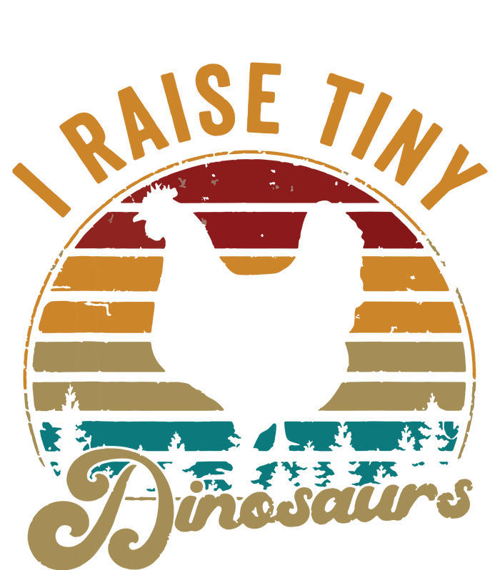 I Raise Tiny Dinosaurs Vintage Retro 70S Chicken Silhouette Striped Beanie with Solid Band