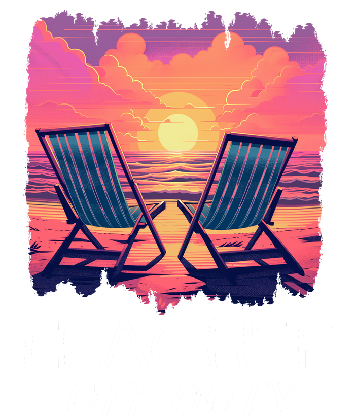 Teacher Off Duty, Last Day Of School, Funny Teacher Summer, Beach Sunset Life Women's V-Neck T-Shirt