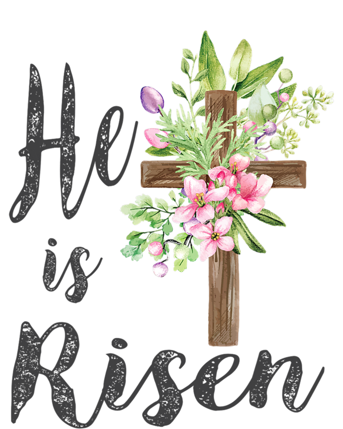 He Is Risen Floral Cross Vintage Happy Easter Day Gift T-Shirt