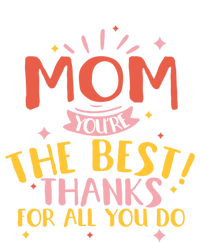 Mom You're The Best Thanks For All You Do Daughter Son Funny Gift Striped Beanie with Solid Band