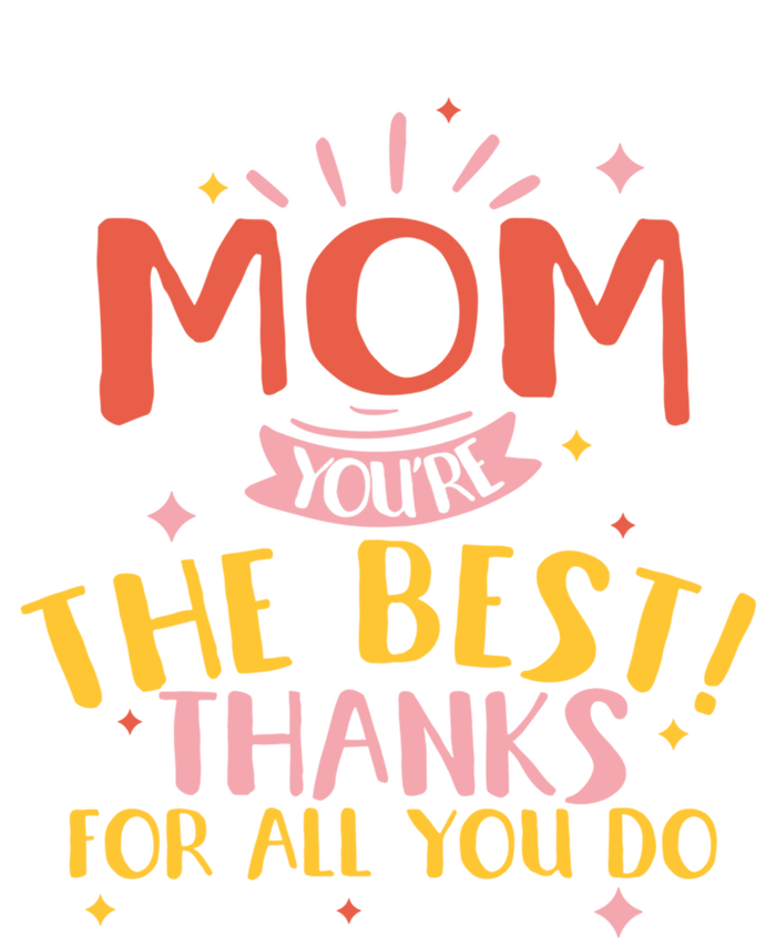 Mom You're The Best Thanks For All You Do Daughter Son Funny Gift Striped Beanie with Solid Band