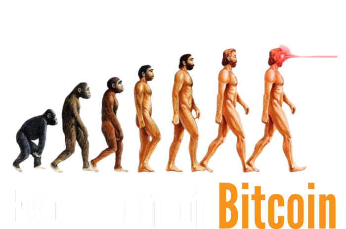 Evolution Of Bitcoin, Ape To Man, Crypto, Cryptocurrency, HODL Bitcoin T-Shirt