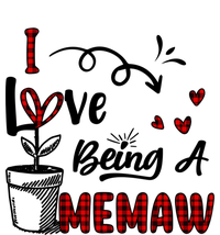 I Love Being A Memaw Cute Hearts Funny Gift For Memaw Cool Gift Stripe Pom Pom Beanie