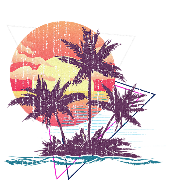 Retro Palm Trees Beach Sunset Tropical Summer T-Shirt