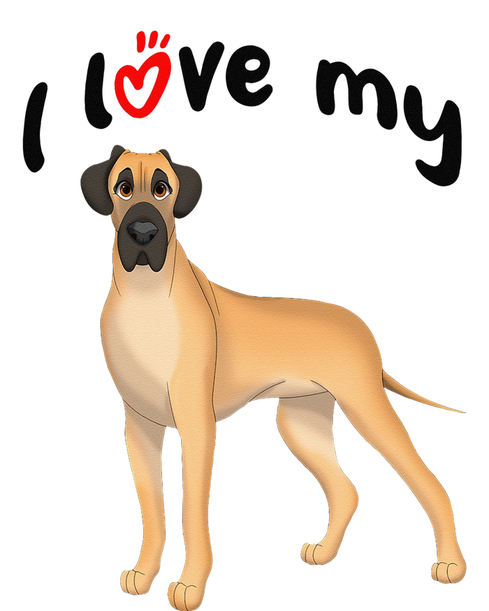 I Love My Fawn Great Dane Dog Baby Bodysuit